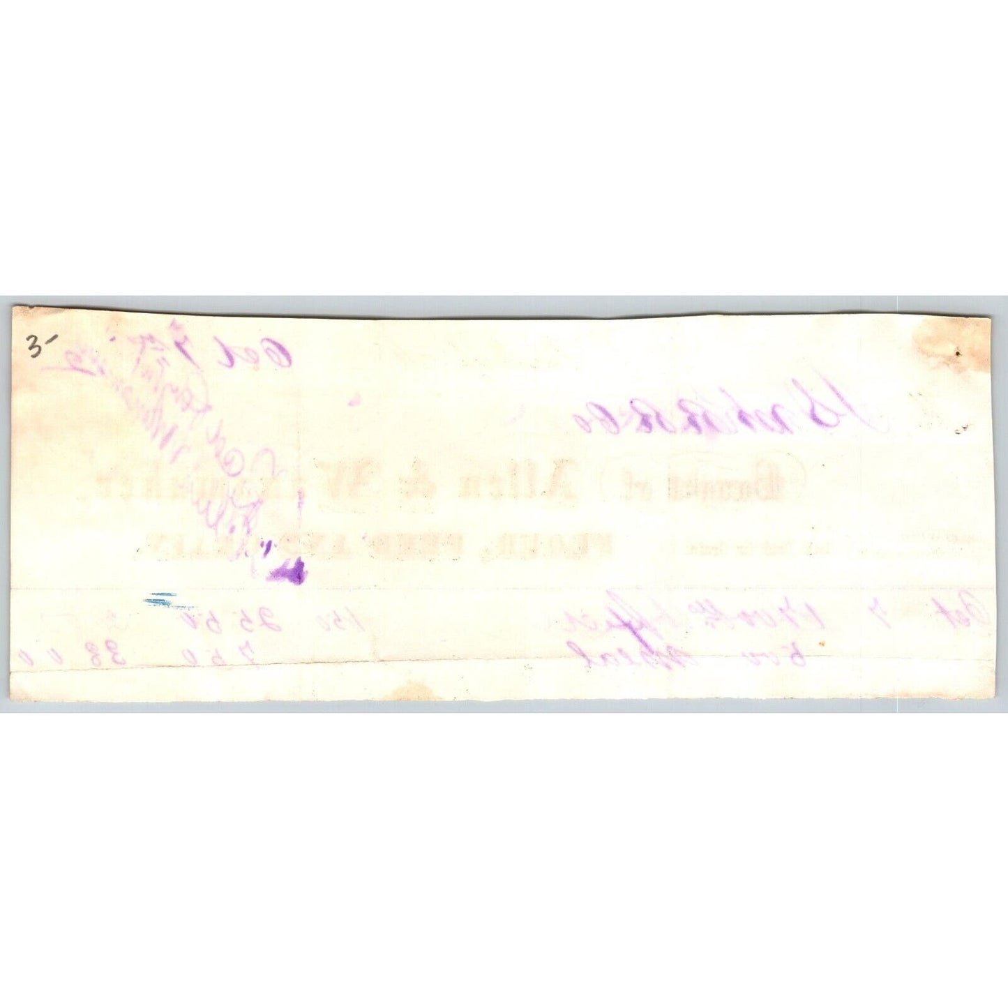 Sloatsburgh, NY Allen & Wanamaker Co. 1872 Billhead For: Sterling Railroad