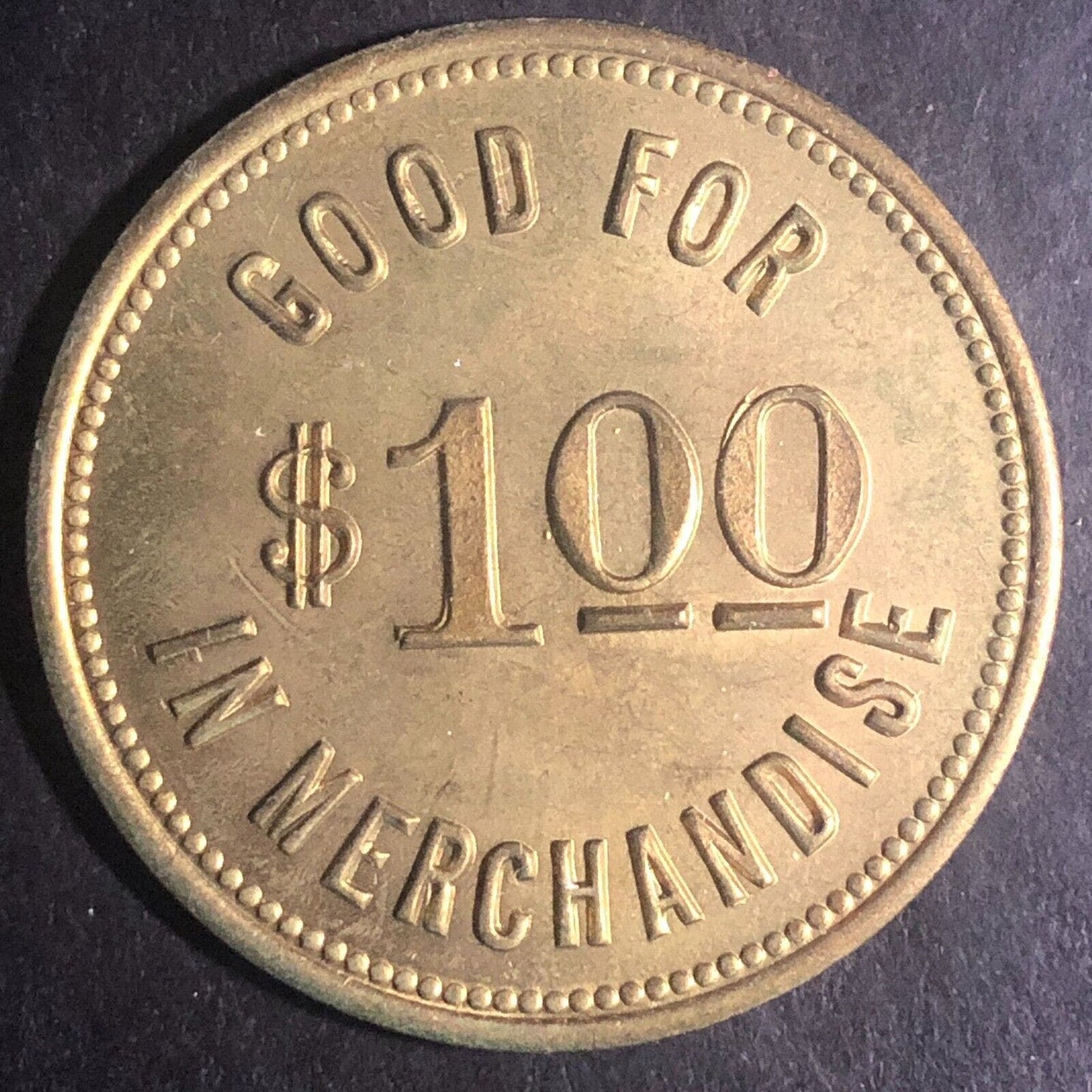 Neighborhood Inn Denver Colorado G/F $1 Brass Trade Token c1947 35mm Scarce