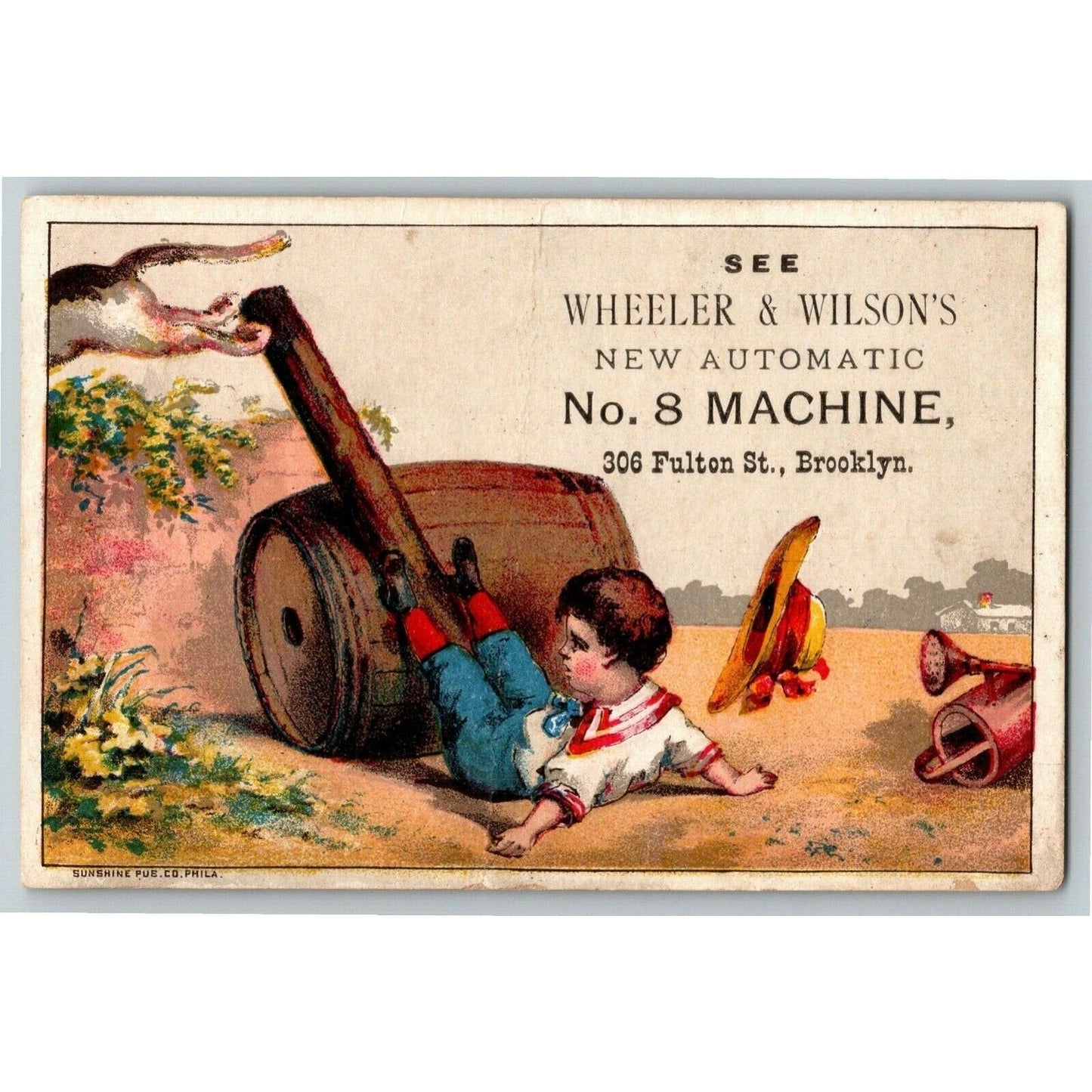 Victorian Trade Card Wheeler & Wilson's No. 8 Sewing Machine Brooklyn, NY
