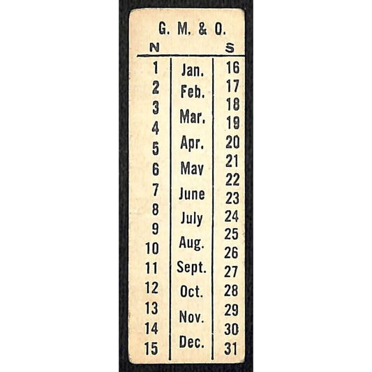 Gulf, Mobile and Ohio Railroad c1950's-60's Seat Check / Ticket