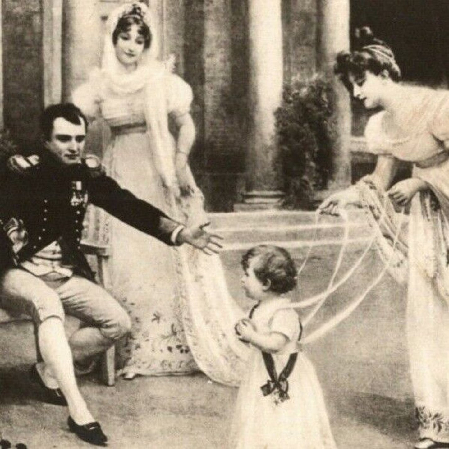 c1907-16 Russian Postcard - Napoleon II with Family "The First Parade"