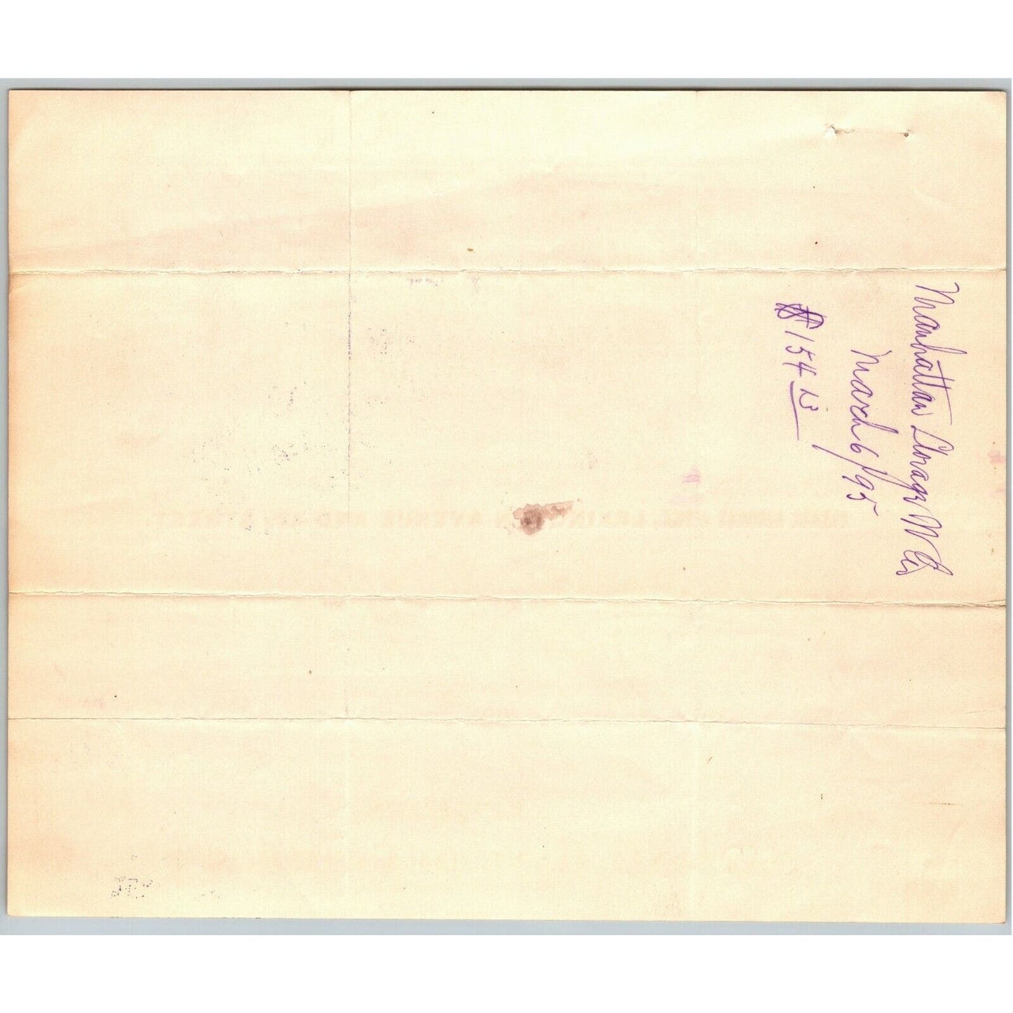 1904 Manhattan Storage Warehouse Co Crocker Bros Letterhead 52nd St 7th Ave NYC