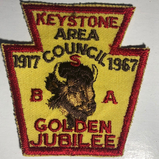BSA - Keystone Area Council 1967 Vintage Embroidered Patch Golden Jubilee