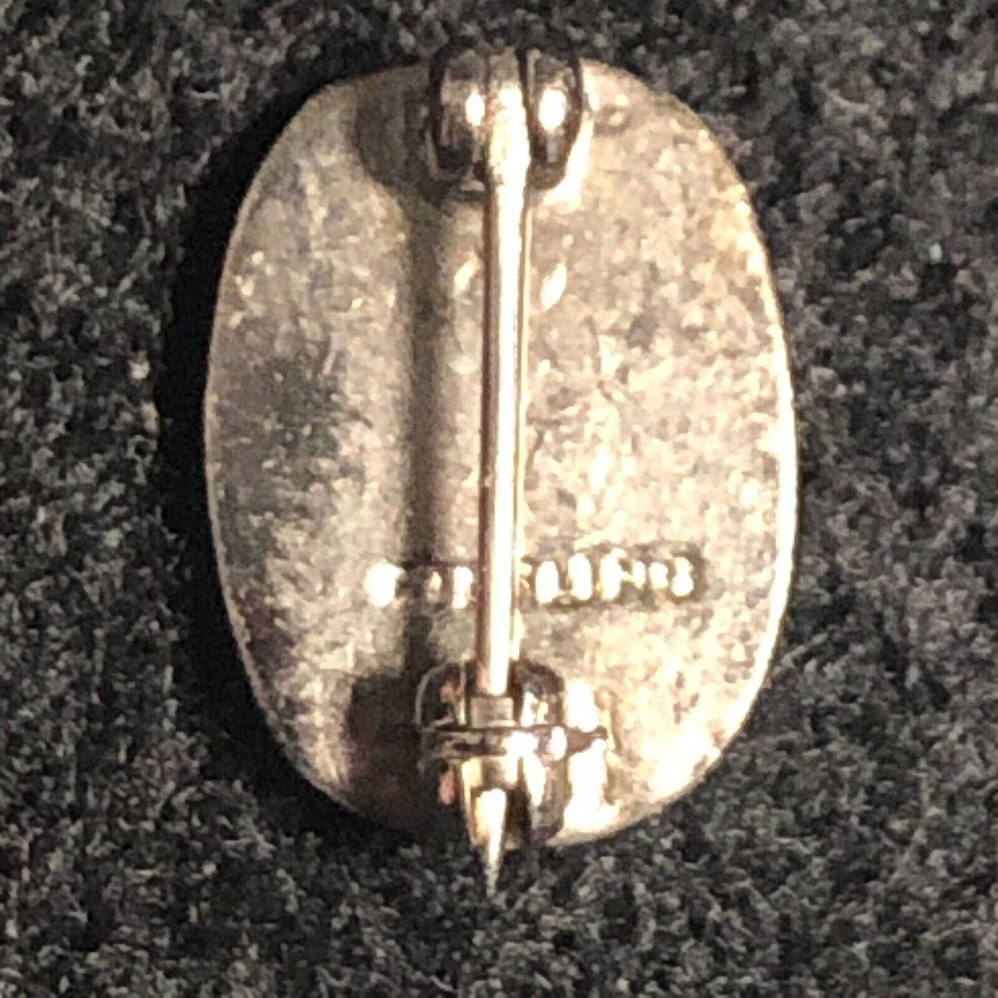 Vintage Barrel Shaped TGIF Enameled Lapel Pinback - Sterling