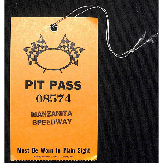 Manzanita Speedway Phoenix, AZ Racing Pit Pass c1970-80's #08574 VGC Scarce