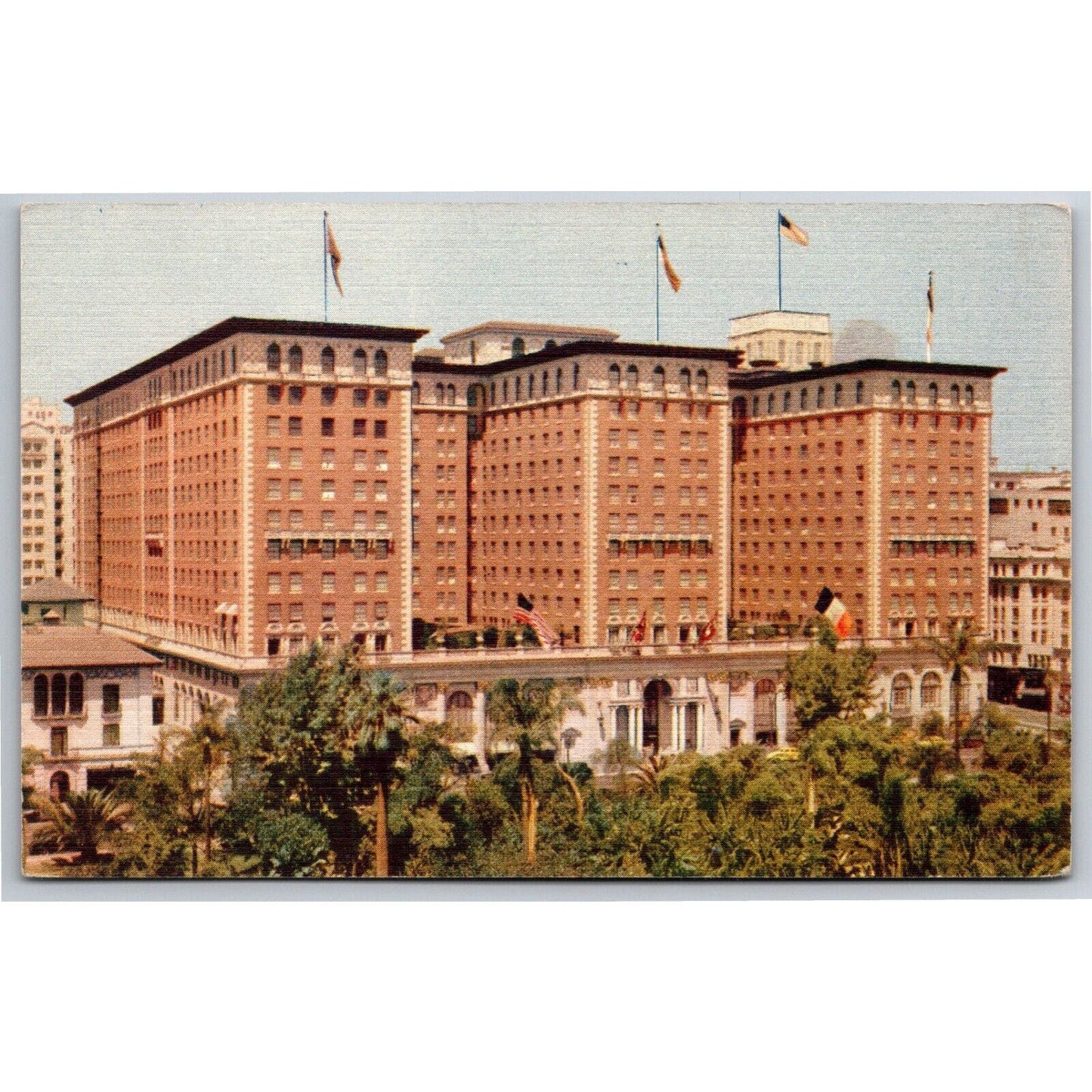 Los Angeles Biltmore Hotel Linen Postcard c1930's-40's NP VGC
