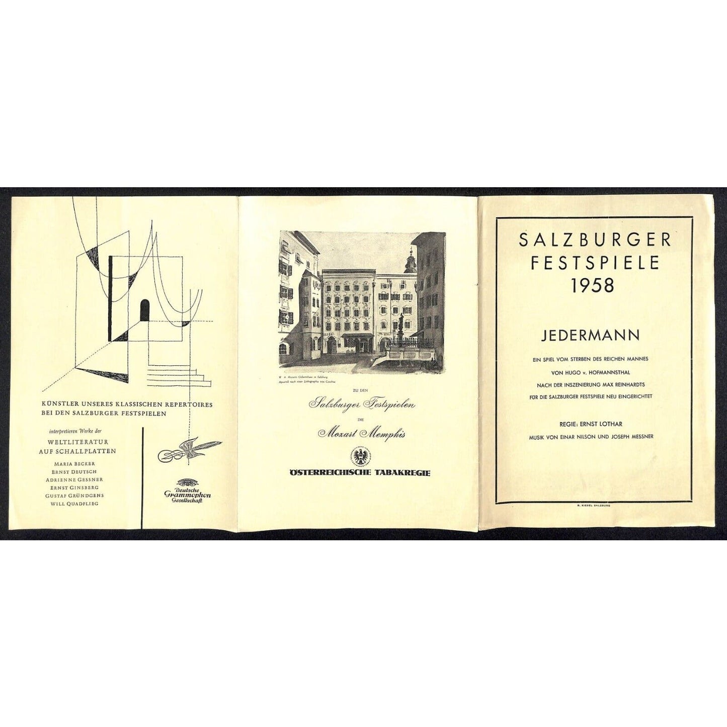 Salzburger Festspiele 1958 Program Hugo von Hofmannsthal Jedermann w/ 2 Tickets