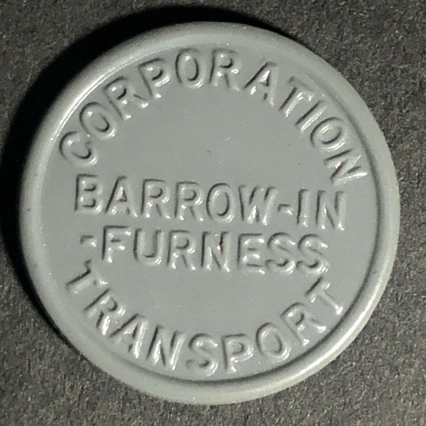 Barrow-In-Furness "Employee Only" England Plastic Token Grey 4D 22mm c50's-60's