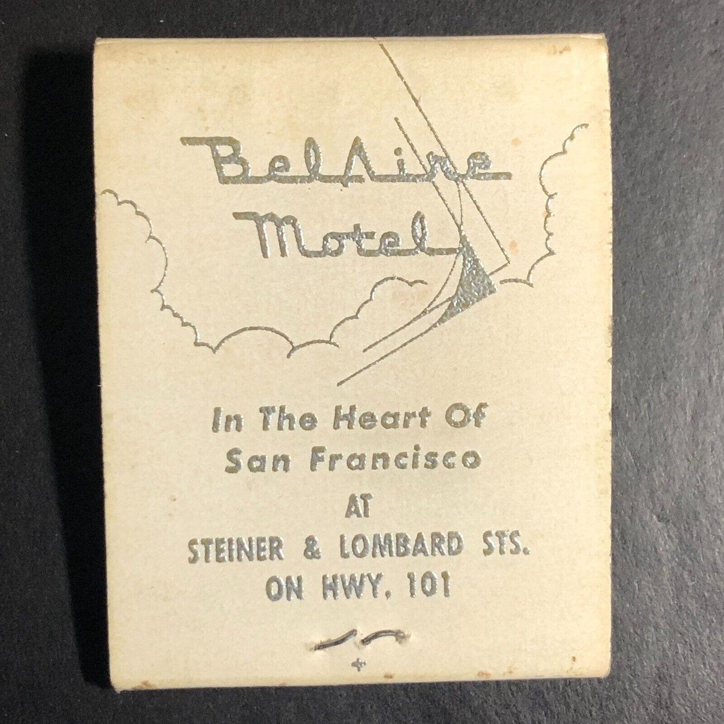 Belaire Motel San Francisco Highway 101 Full Matchbook c1965-73 Scarce VGC