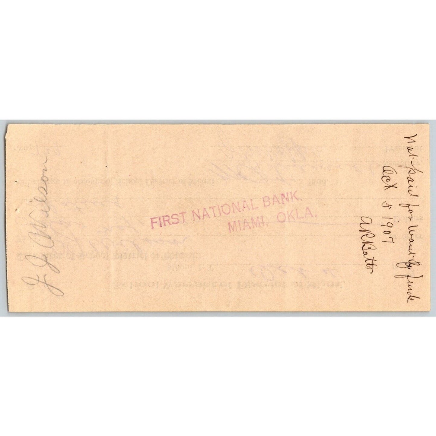 Miami, OK 1907 Indian Territory School Warrant - Scarce