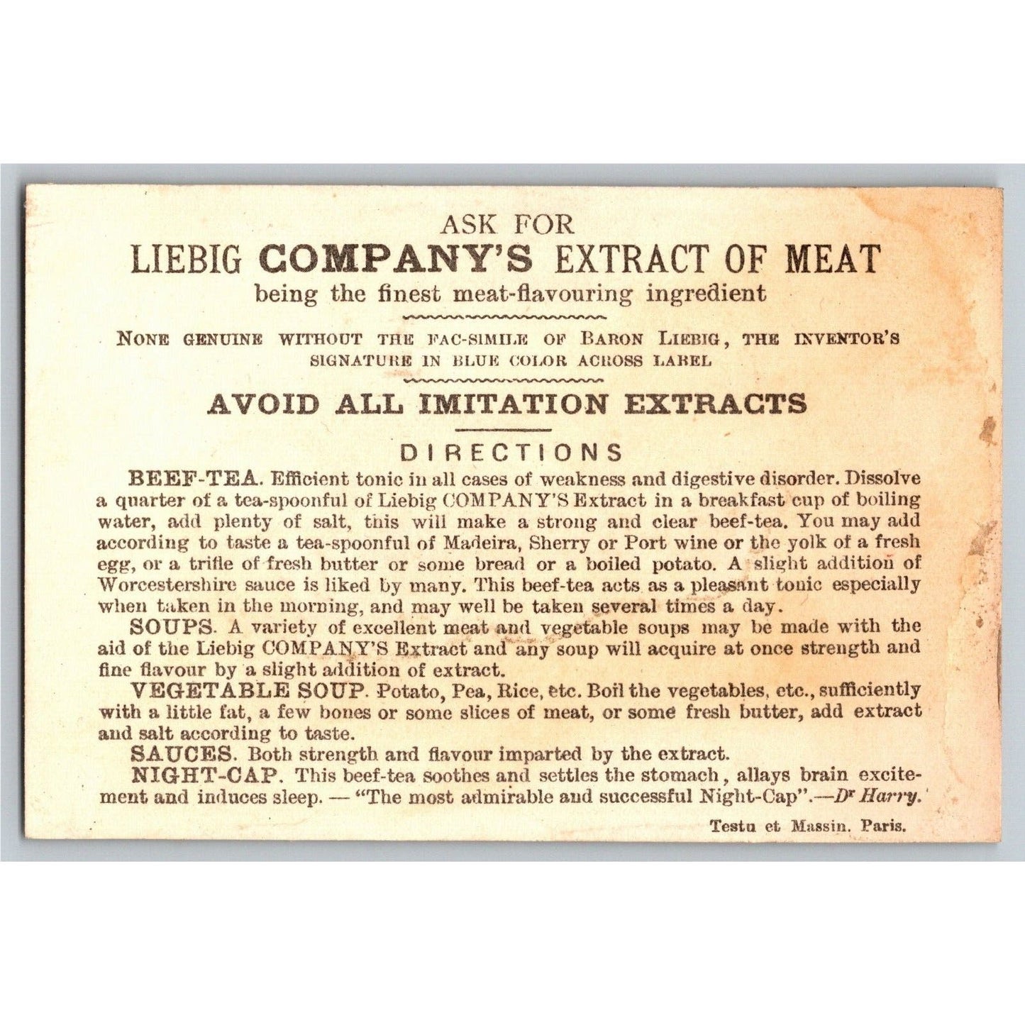 Boy Holds Girl Near Water's Edge Victorian Trade Card Liebig Extract of Meat
