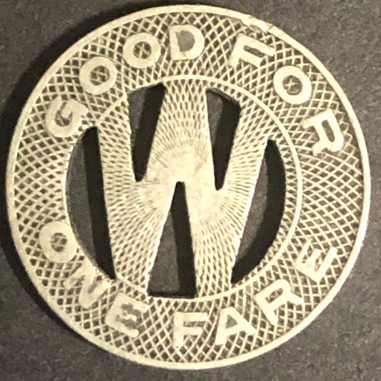 c1930-40's 16mm Delaware Electric Power Co. G/F One Fare Brass Token Wilmington