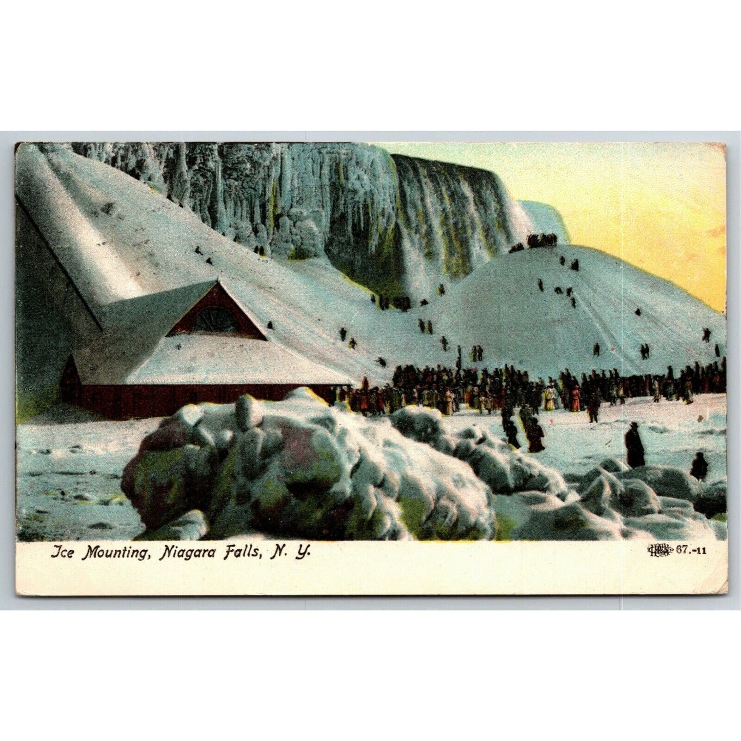 Vintage c1908 Postcard - "Ice Mounting, Niagara Falls N.Y."