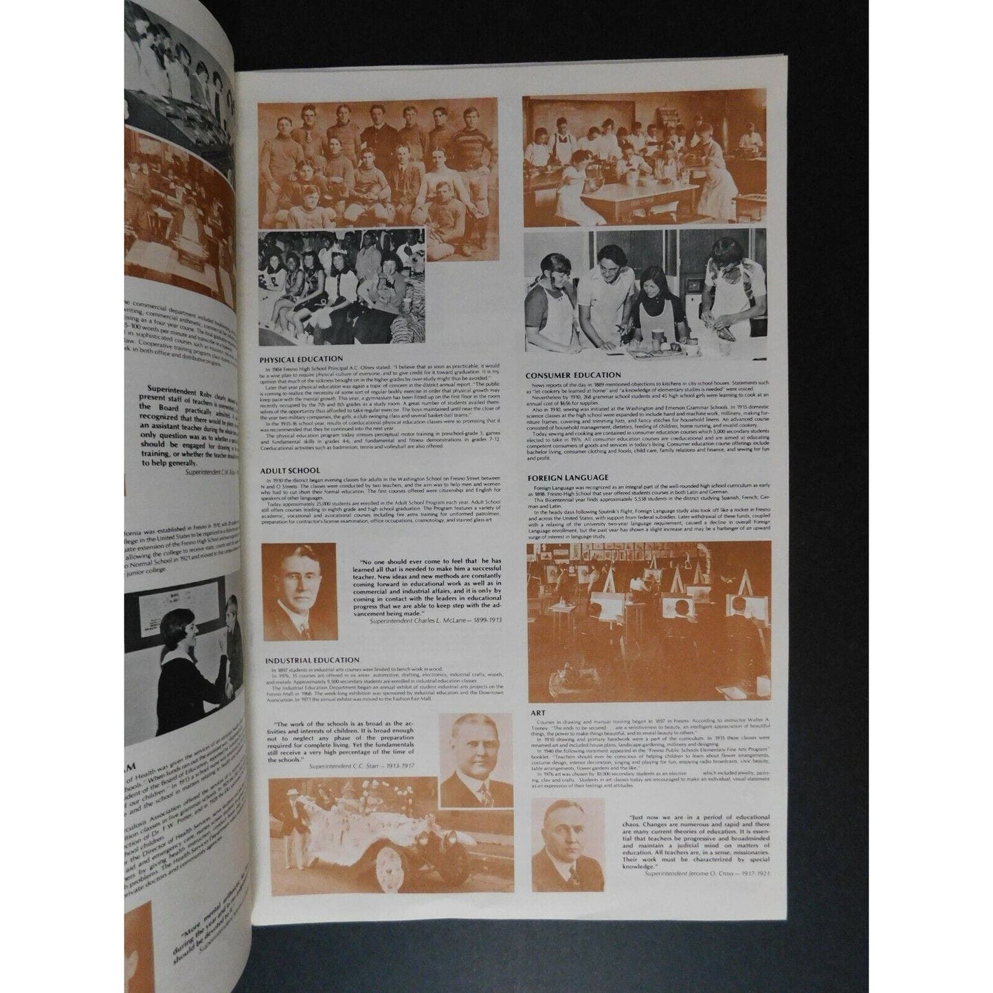 103 Years of Education in Fresno City Public Schools 1873-1976 Large 12pgs NOS