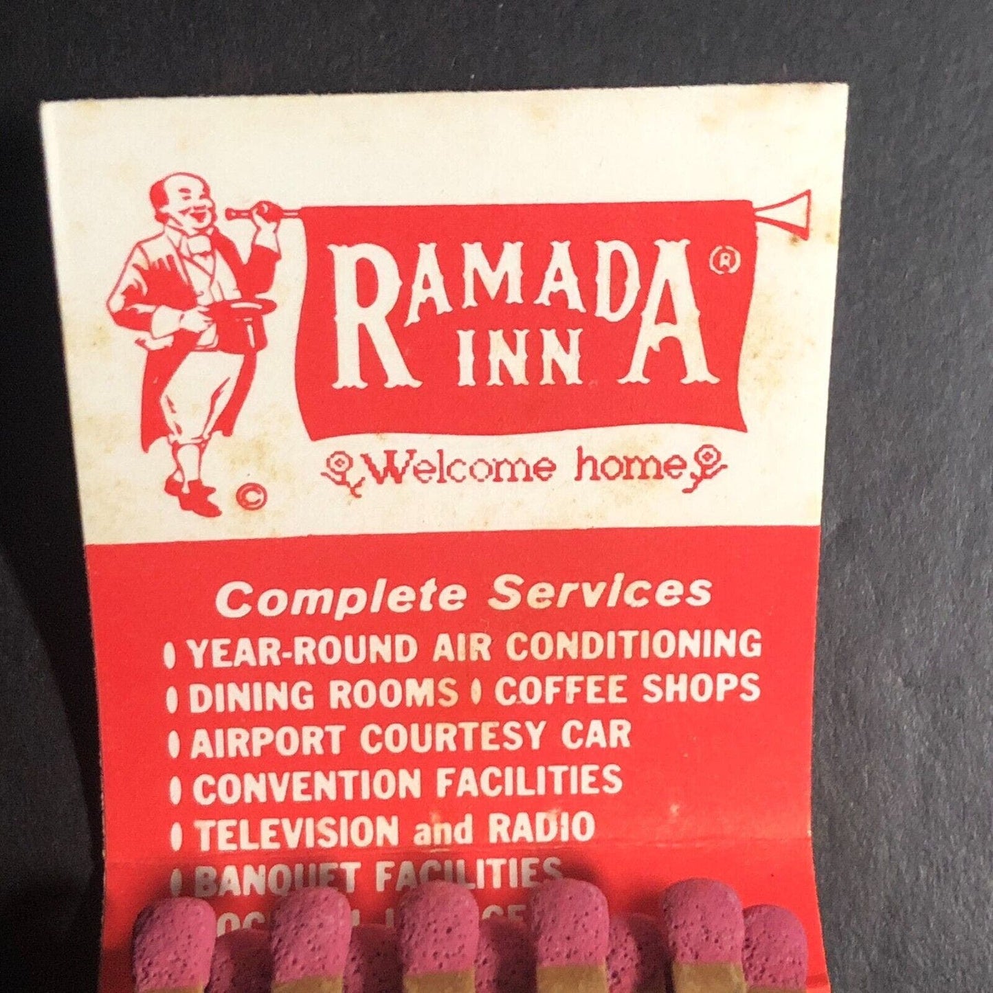 Ramada Inn Full Matchbook c1974-79 "Kids 18 and Under - Free"