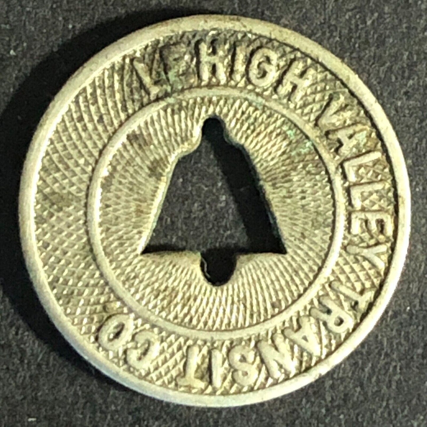 Lehigh Valley Transit Co. (PA) WM "Fare Check" Bell Cut Out Token 16mm