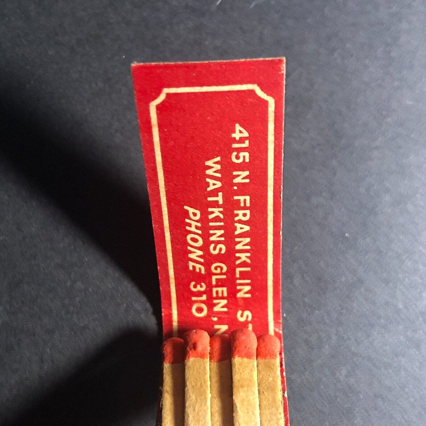 Isley & Son Insurance Watkins Glen, NY Full Matchbook Wooden c1950's-60's