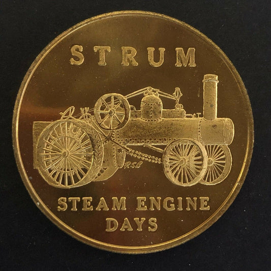 1965 34mm Brass Strum "Steam Engine Days" 100 Year Commemorative Token - Fauver