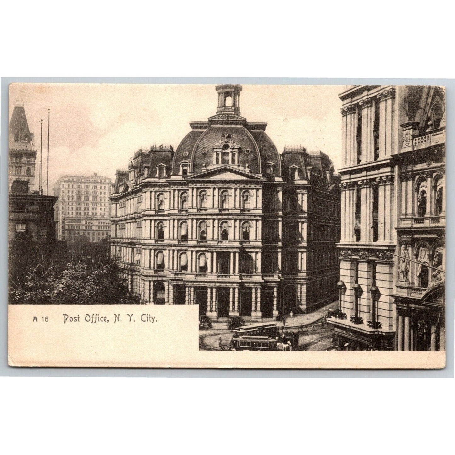 Vintage New York City NYC Postcard Post Office c1905-07 Rotograph