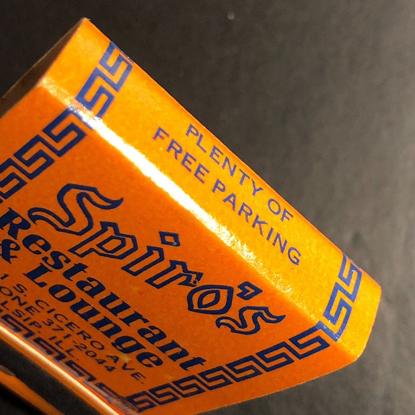 Spiro's Restaurant Lounge Alsip, IL Full Matchbook c1968-73 Scarce