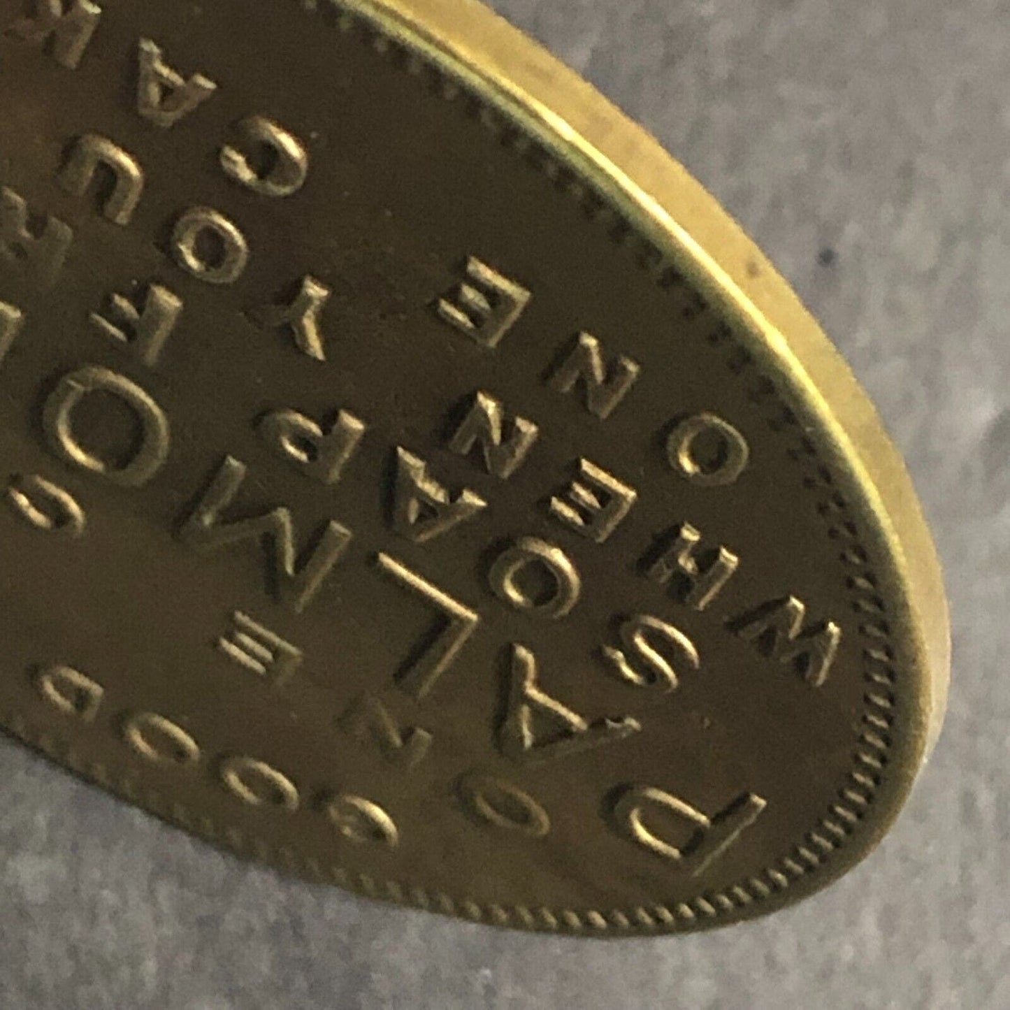 Palmolive-Peet Co. Soap - Brass G/F Trade Token "1009" 35mm c1927-30's