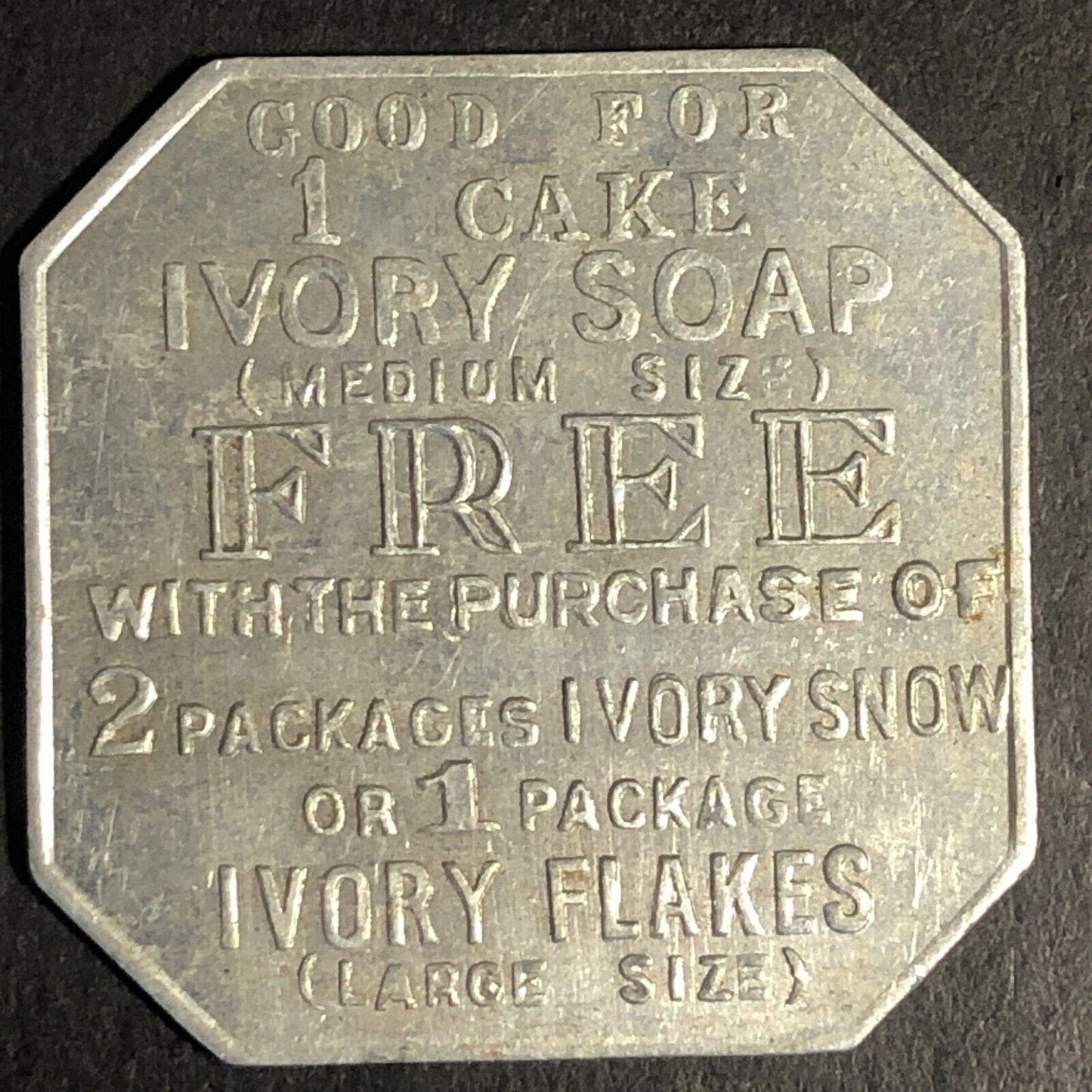 Ivory Flakes Soap Procter and Gamble Alum Trade Token "35" 28mm c1920-30's