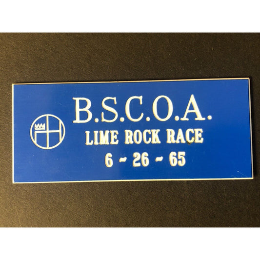 BSCOA British Sports Car Owners Lime Rock Race 6/26 1965 Auto Racing Wall Plaque
