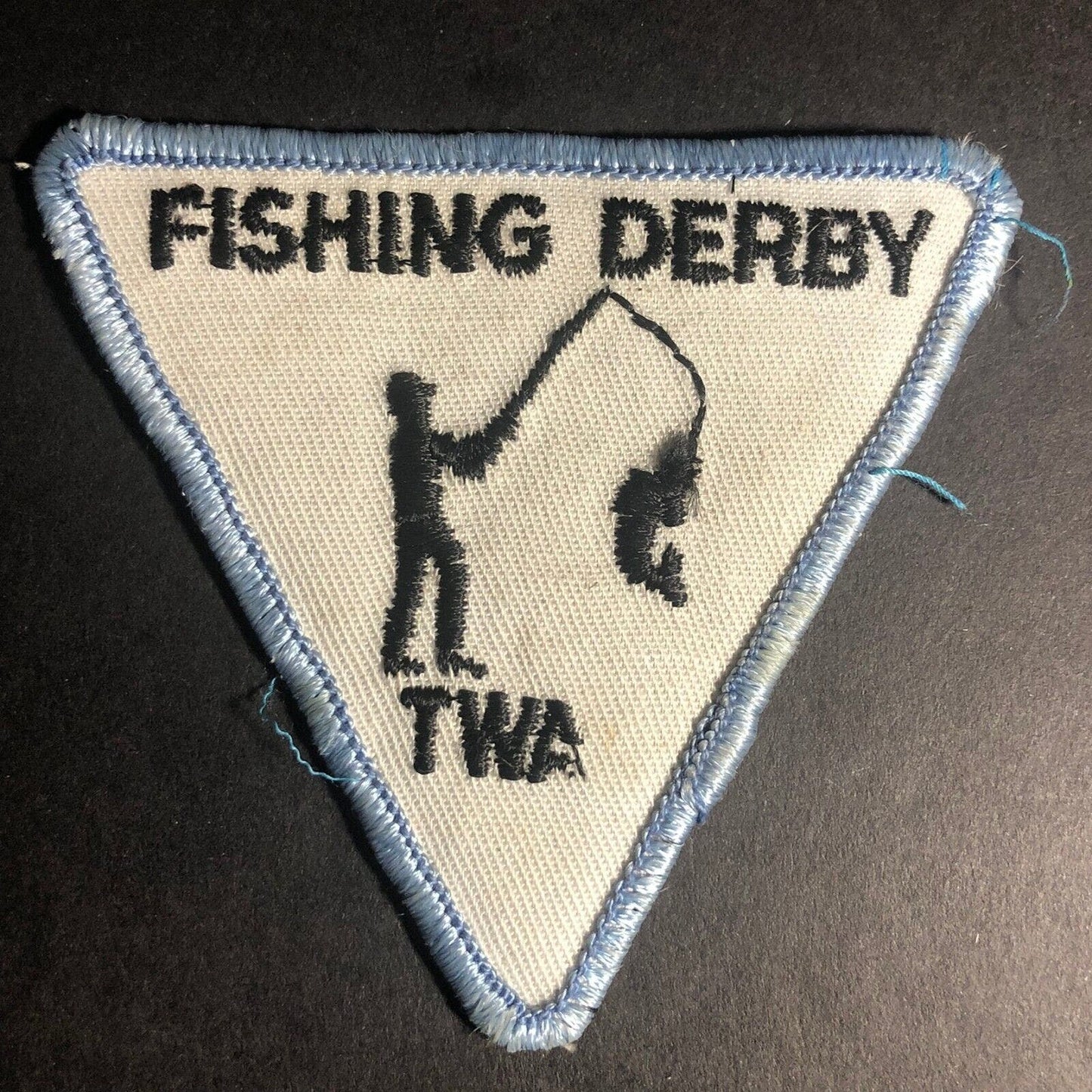 TWA? BSA? Fishing Derby Vintage Embroidered Patch c1970's Triangle
