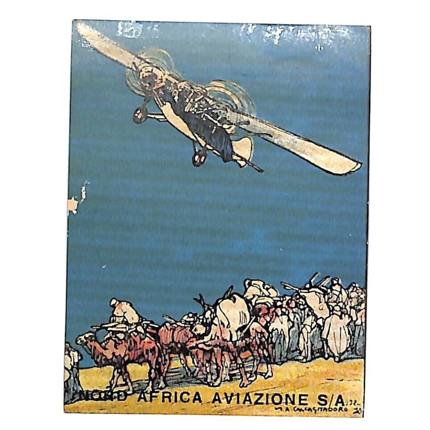Nord Africa Aviazione S/A South Africa - Desert Canavan Aviation Poster Label