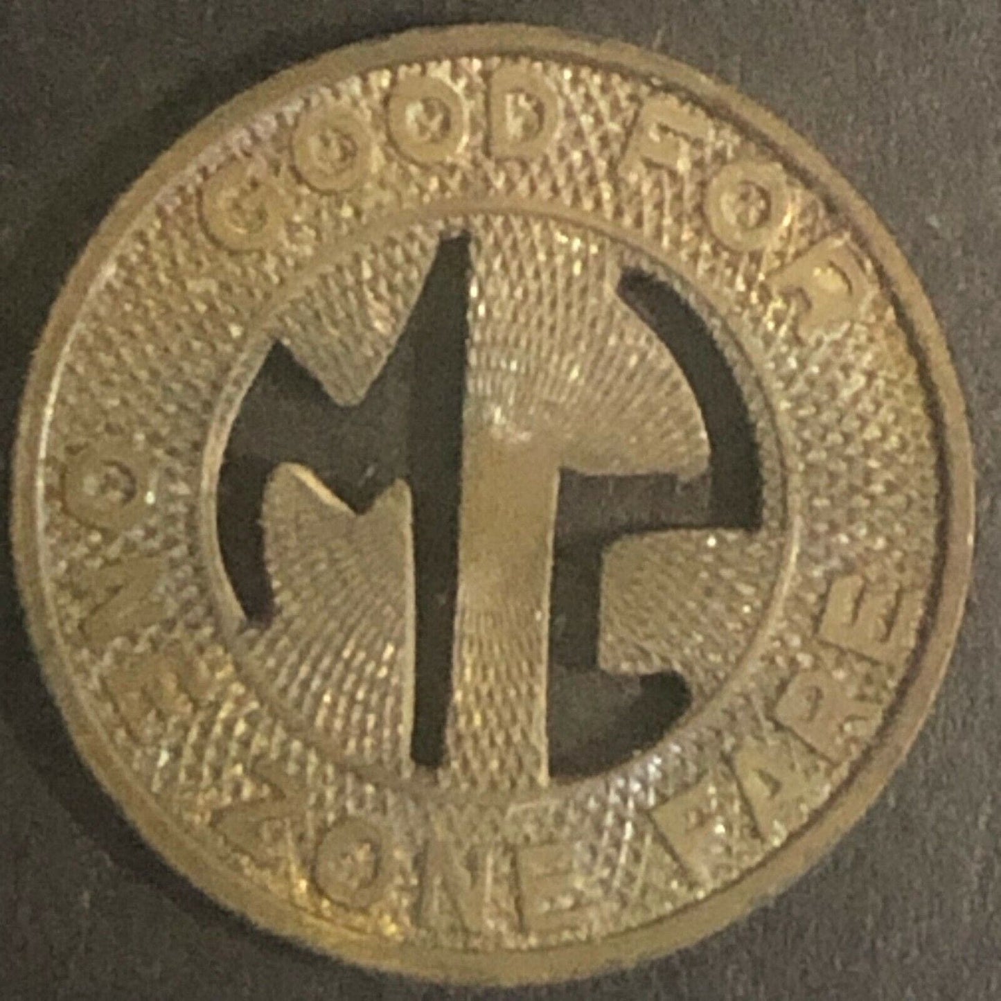 c1950's 16mm Santa Monica Municipal Bus Lines G/F One Zone Fare Transit Token CA
