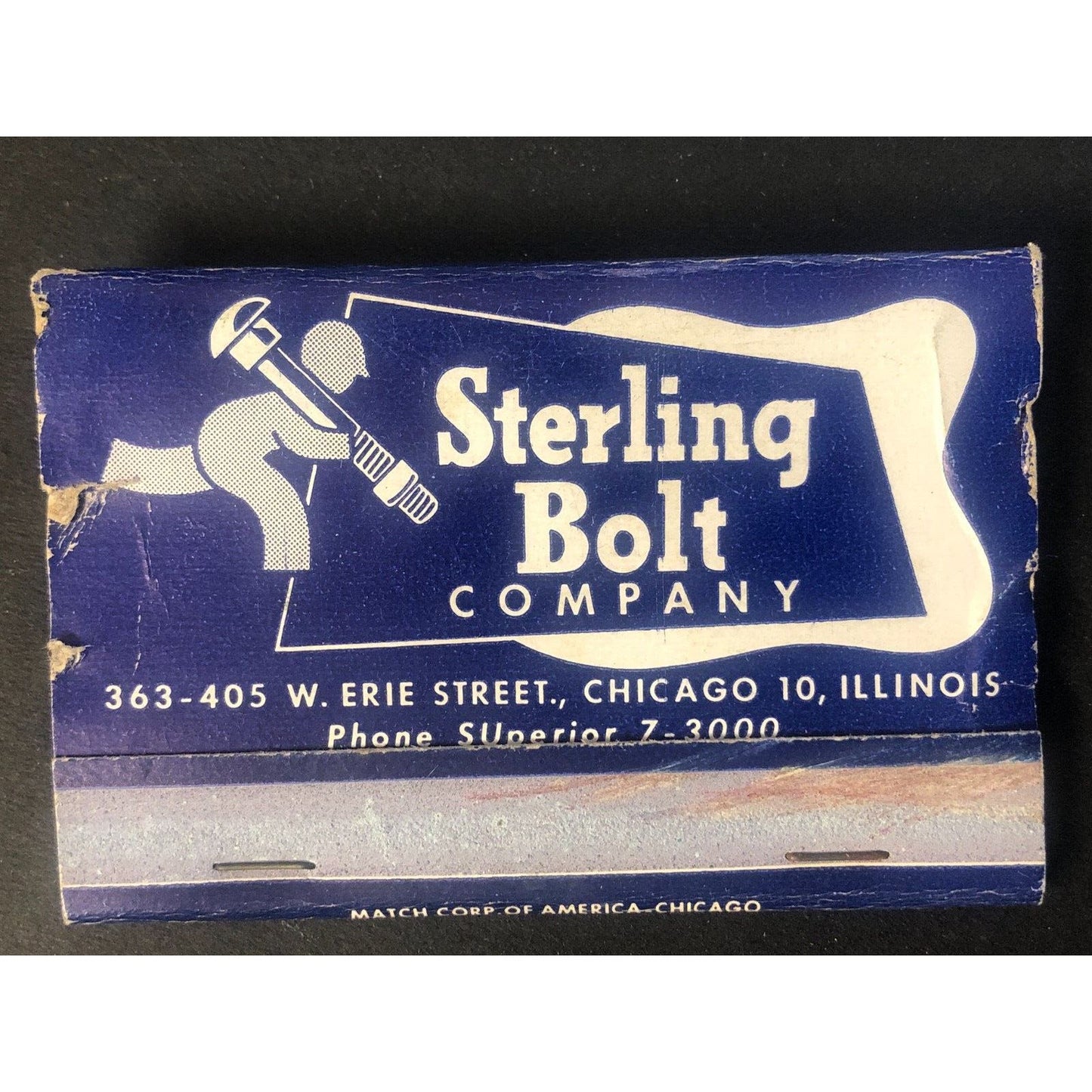 Sterling Bolt Co. Chicago Vintage 3/4 Full Matchbook c1950 - 1960