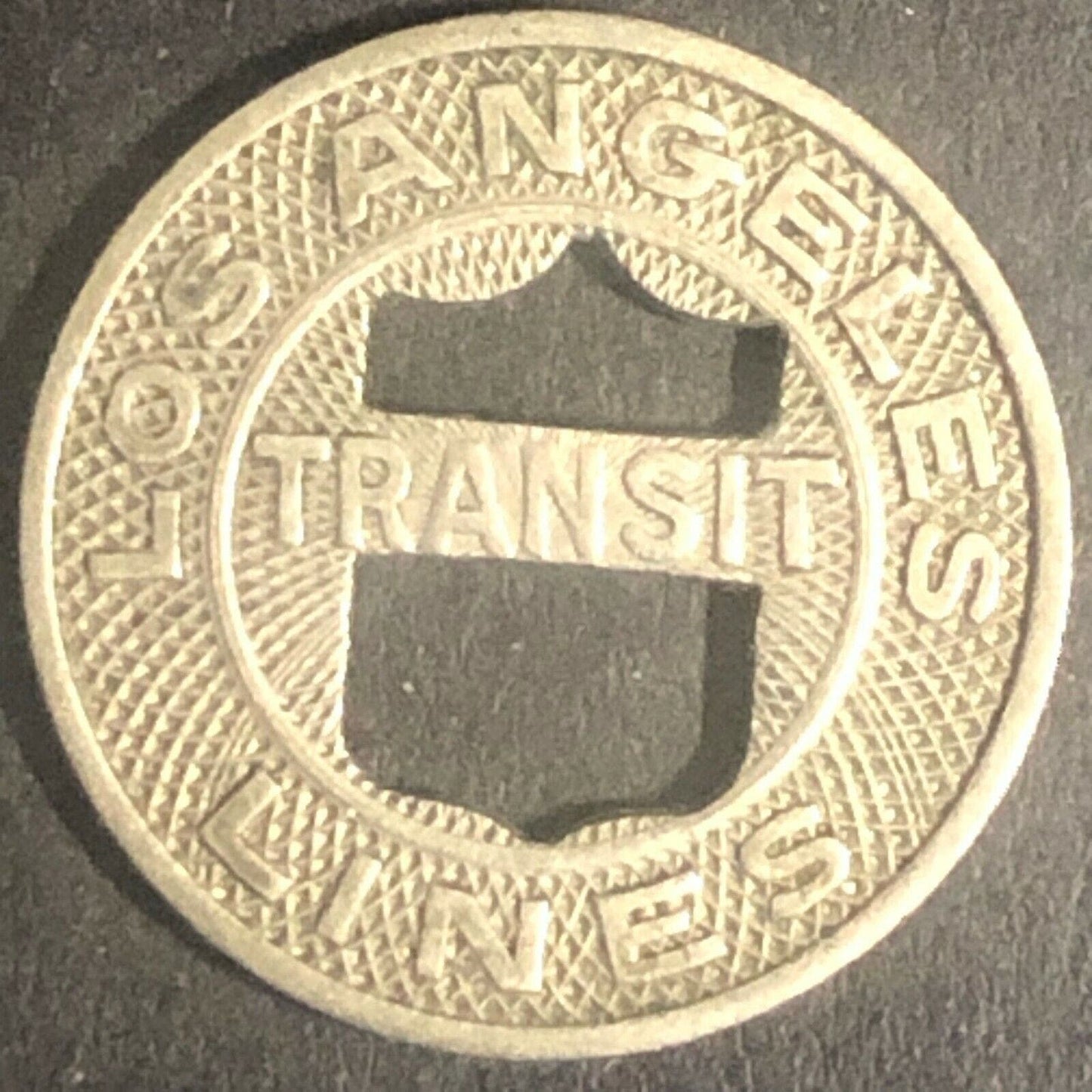 c1940's 16mm Los Angeles Transit Lines G/F One Fare Token - CA