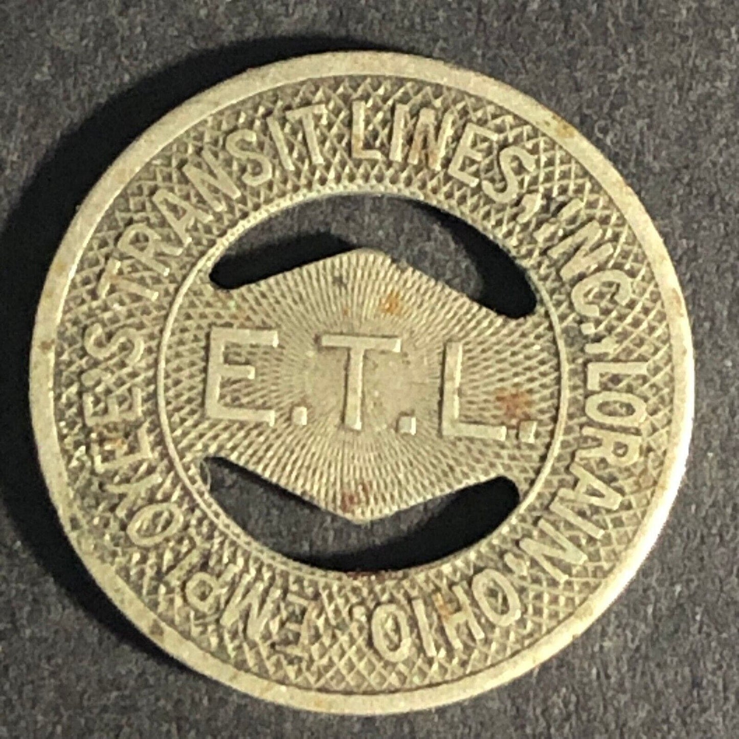 Employee's Transit Lines Inc. Lorain, OH G/F One Fare Transit Token 16.47mm