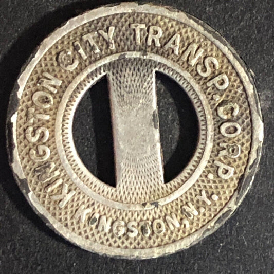 Kingston City Transp. Corp. (NY) Steel G/F One Fare Transit Token 20mm (Damage)