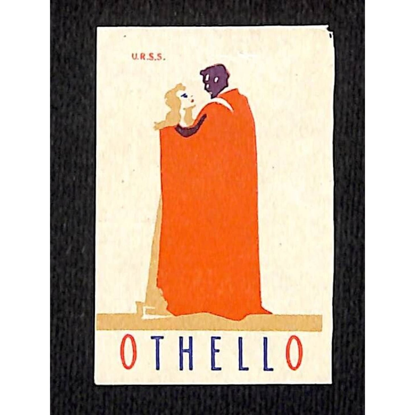 Vintage Matchbox Label Soviet Russia "Othello" c1950's-60's