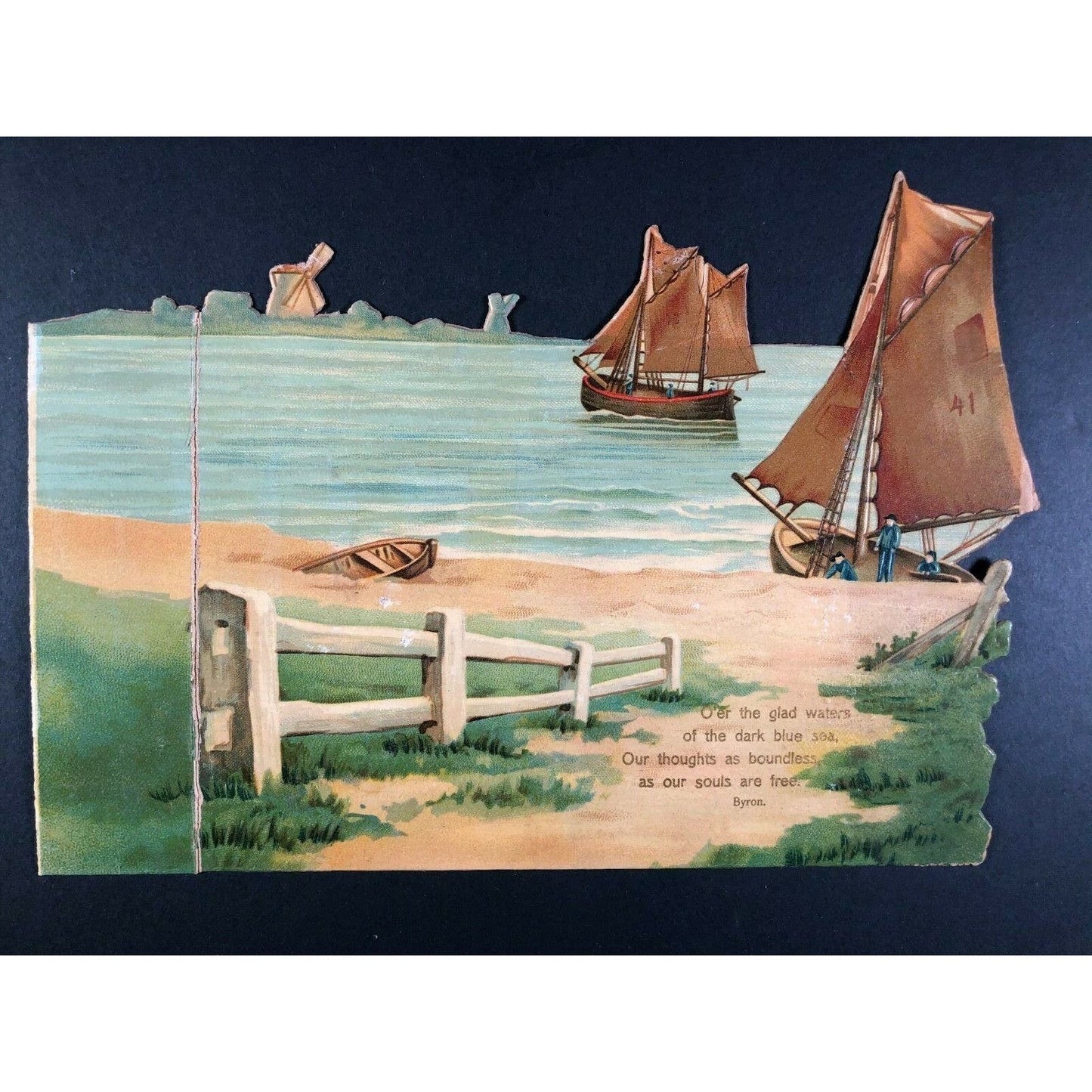 Group of 4 Large Trade Card / Calendar / Advertising 1910 Colorful Die Cuts