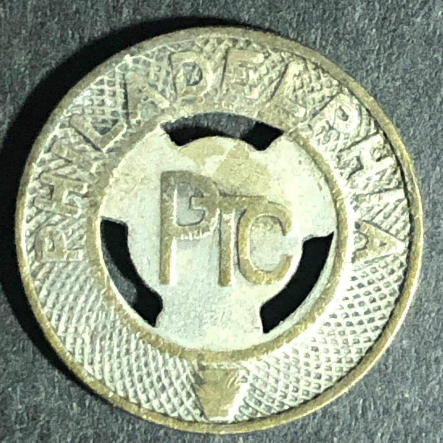 c1940's Good For One Fare Transit Token Philadelphia PTC 16mm (1852)