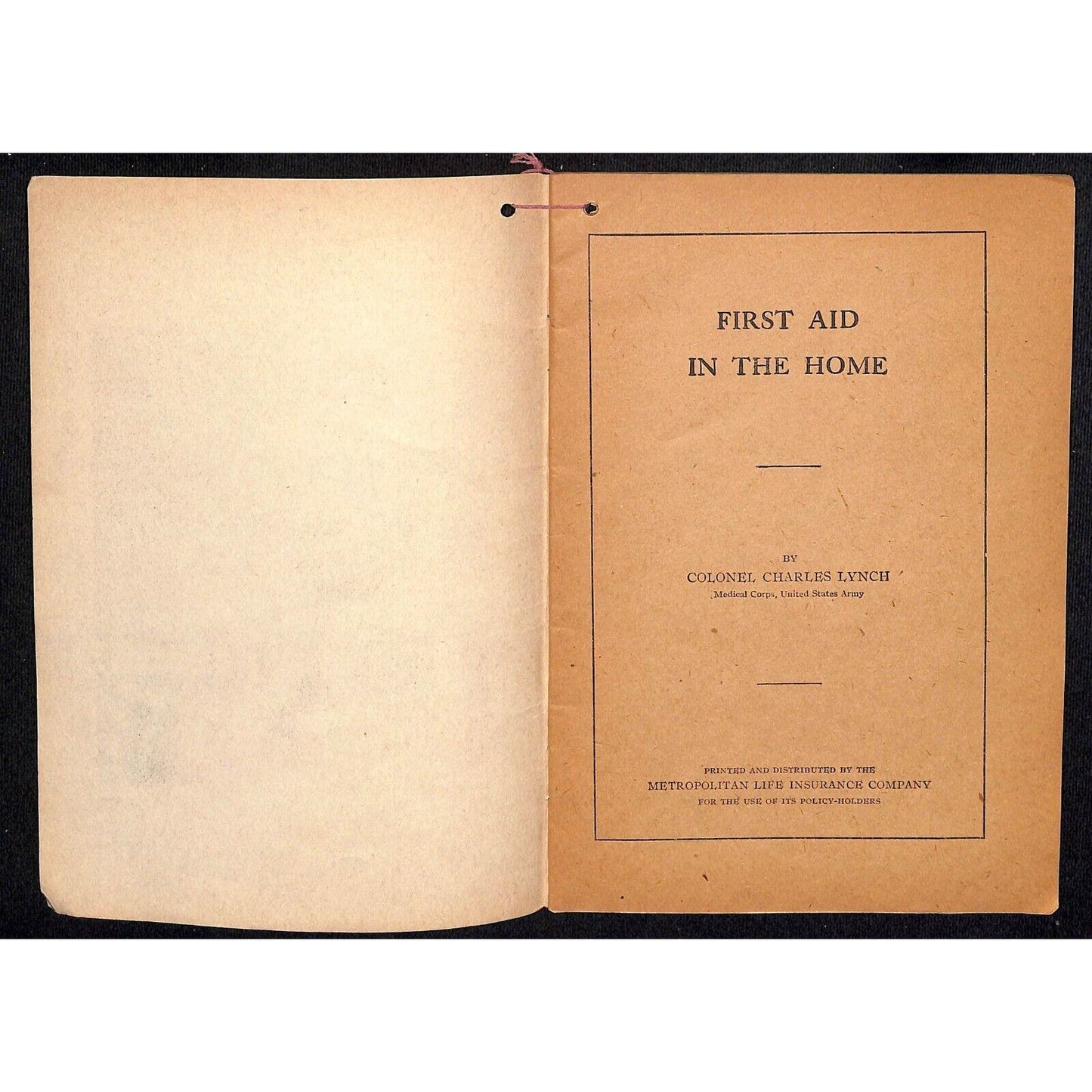 1919 Metropolitan Life's "First Aid in the Home" Booklet 27pp