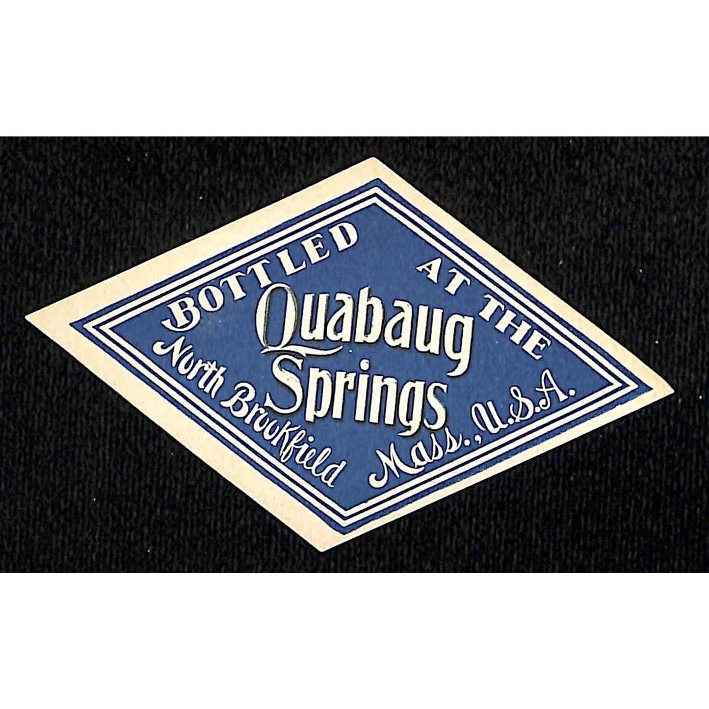Quabaug Springs North Brookfield, MA Paper Soda Label c1910's VGC