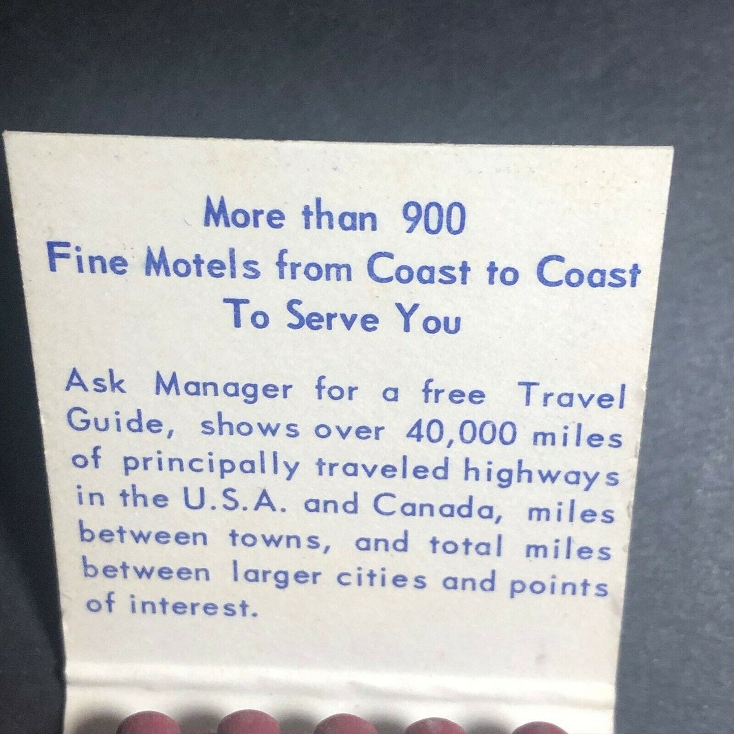 1960's-70's Full Matchbook - "Town House Motel" "Best Western" San Antonio, TX