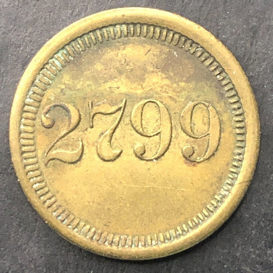 "2799" Good For 5¢ In Trade Token Brass 21mm Unknown