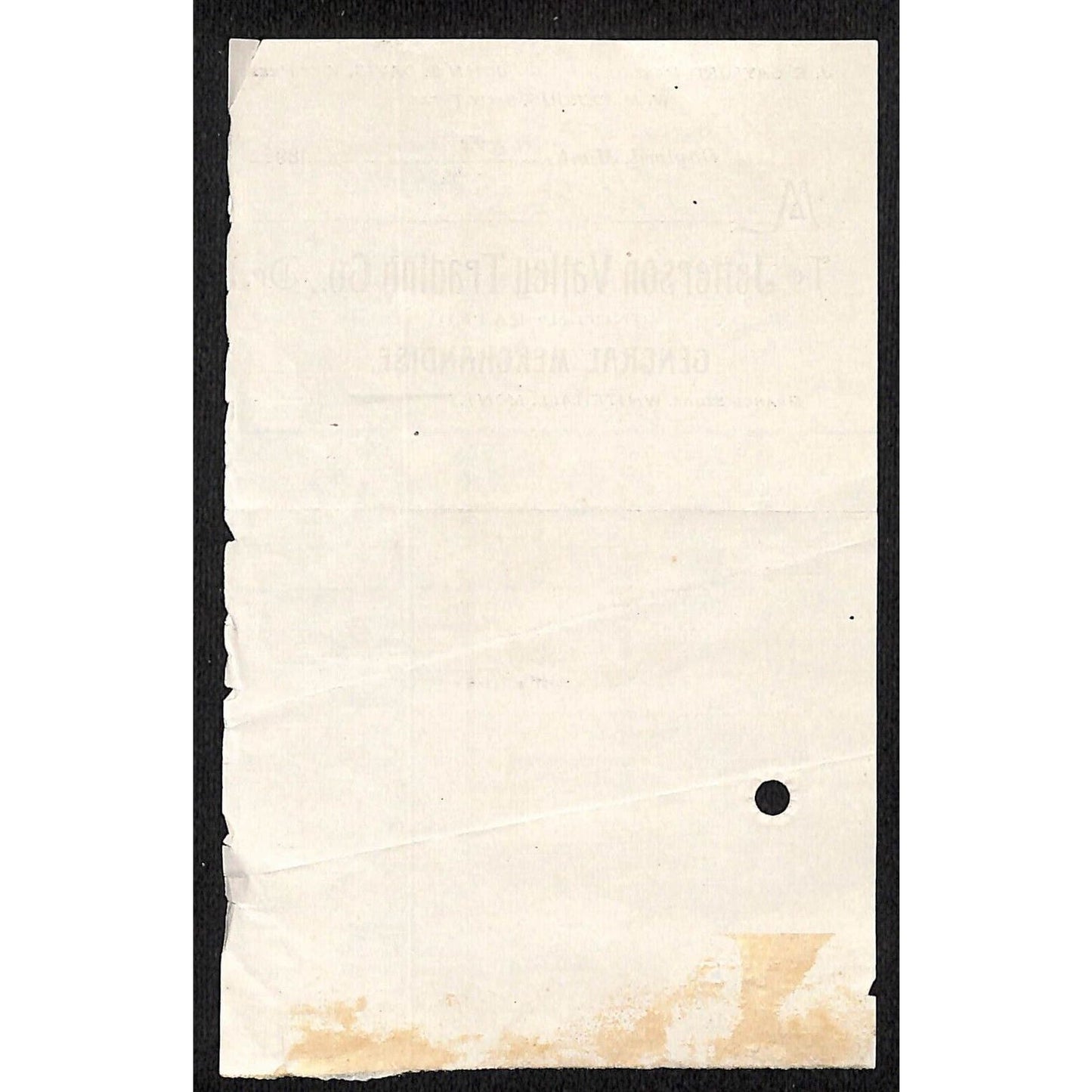 Gaylord, MT Jefferson Valley Trading GEN MDSE 1900 Receipt