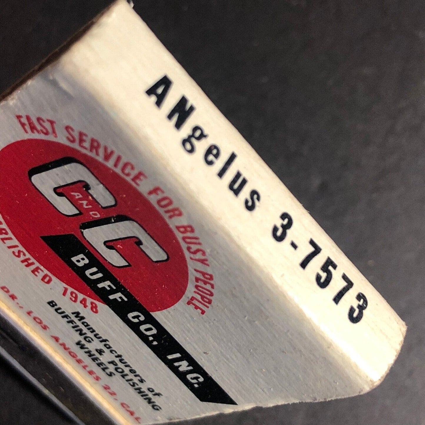 C and C Buff Co. Buffing Polishing Wheels Matchbook c1960's Full 20-Strike VGC