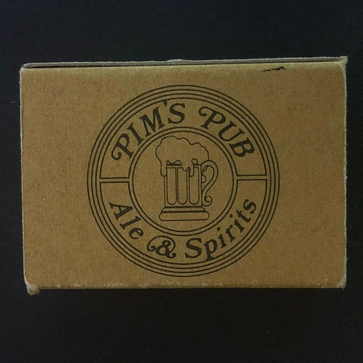 c1970's-80's Wooden Matchbox Matchbook "Pim's Pub Ale & Spirits" Lexington
