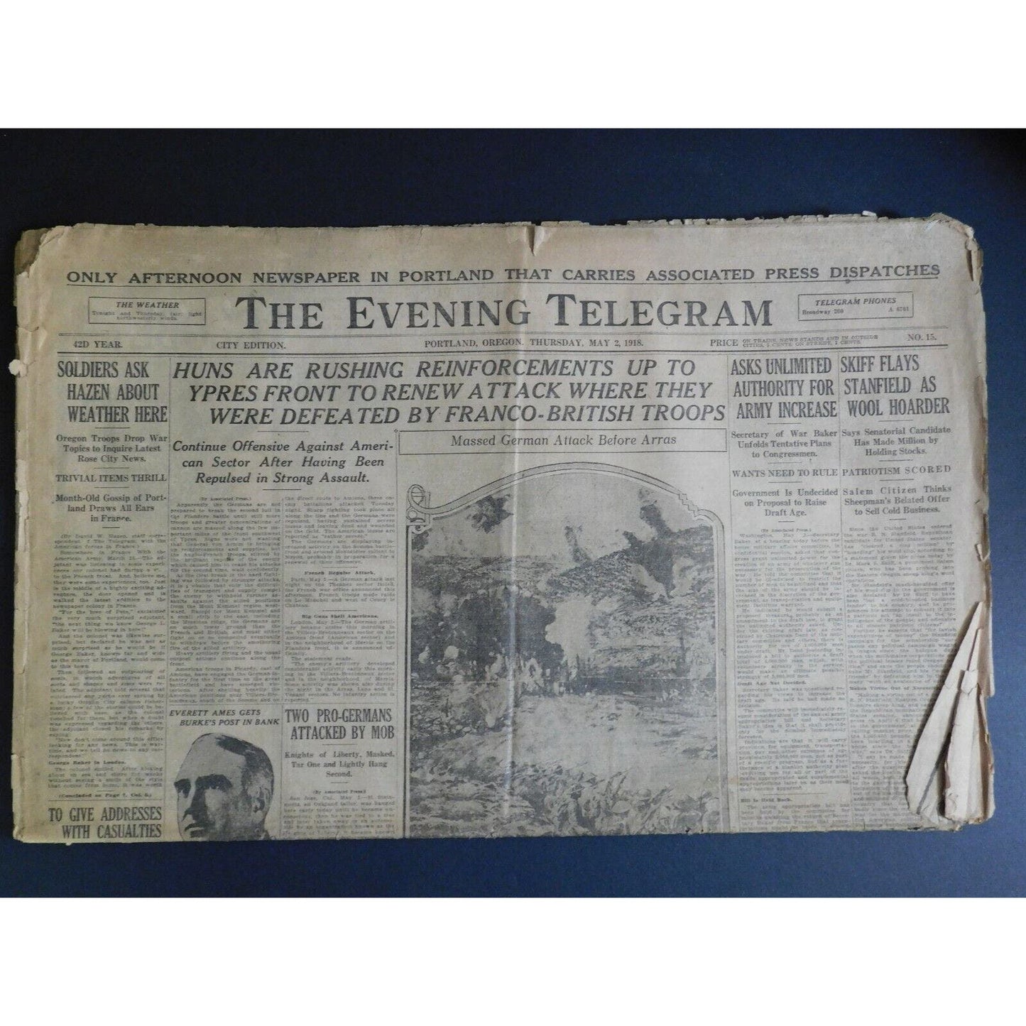 WWI Era Newspaper - The Evening Telegram (Portland, OR) - May 2 1918 - 18 pgs.