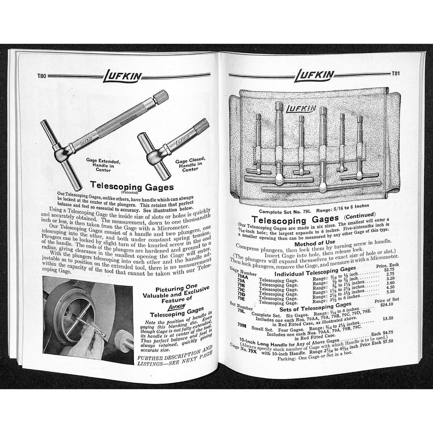 Vintage c1949 Lufkin Precision Tools Catalog No. 7 - 144pp. VGC