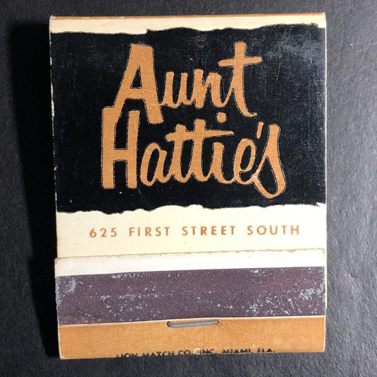 Aunt Hattie's Restaurant St Petersburg, FL Near Full (-1) Matchbook c1960's-73