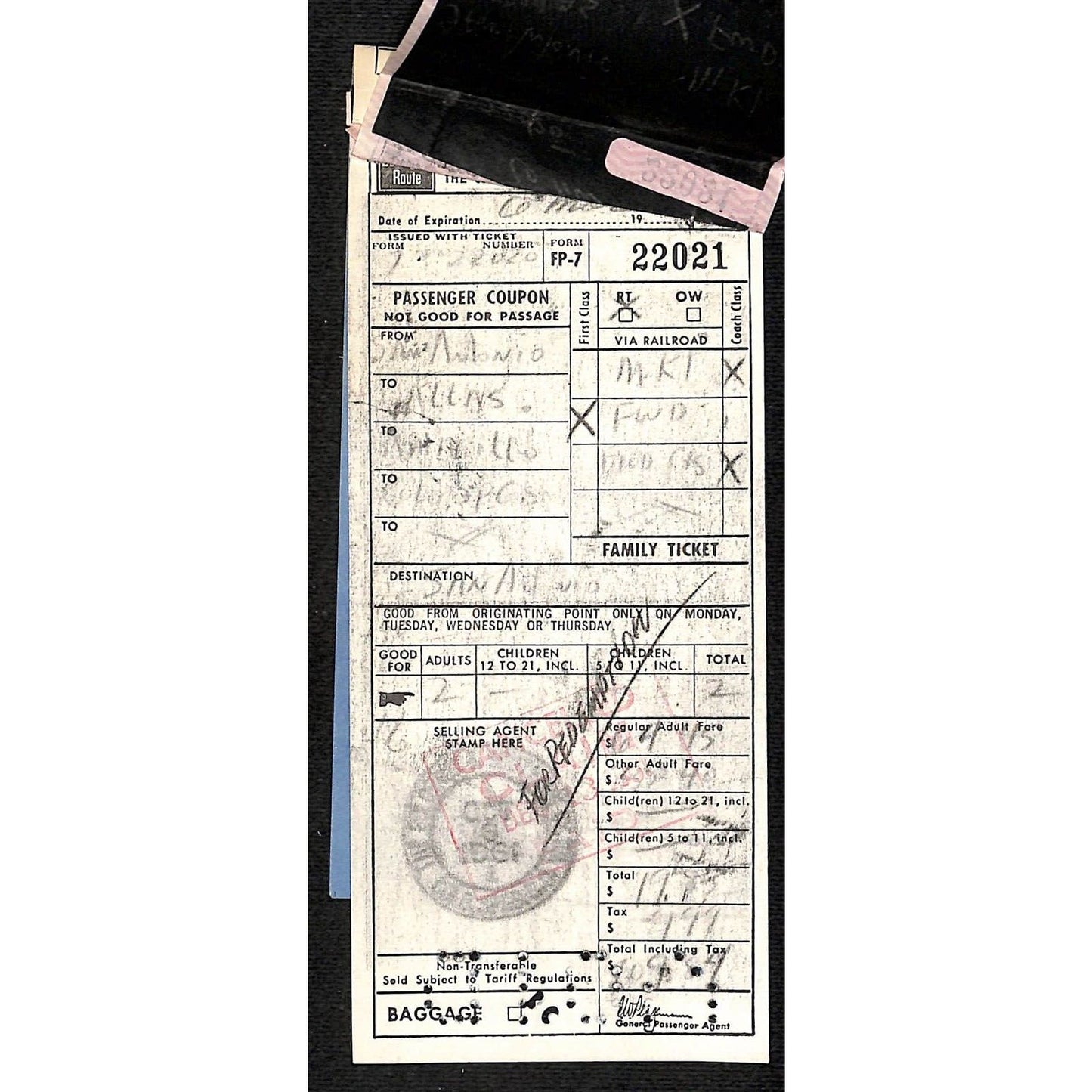 1961 Burlington Route Zephyr Covers / Tickets Stapled Together VGC