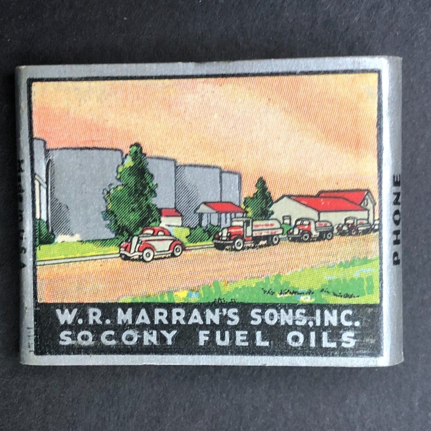 W.R. Marran's Sons Patchogue, NY Socony Fuel Full Matchbook c1936-40's Scarce