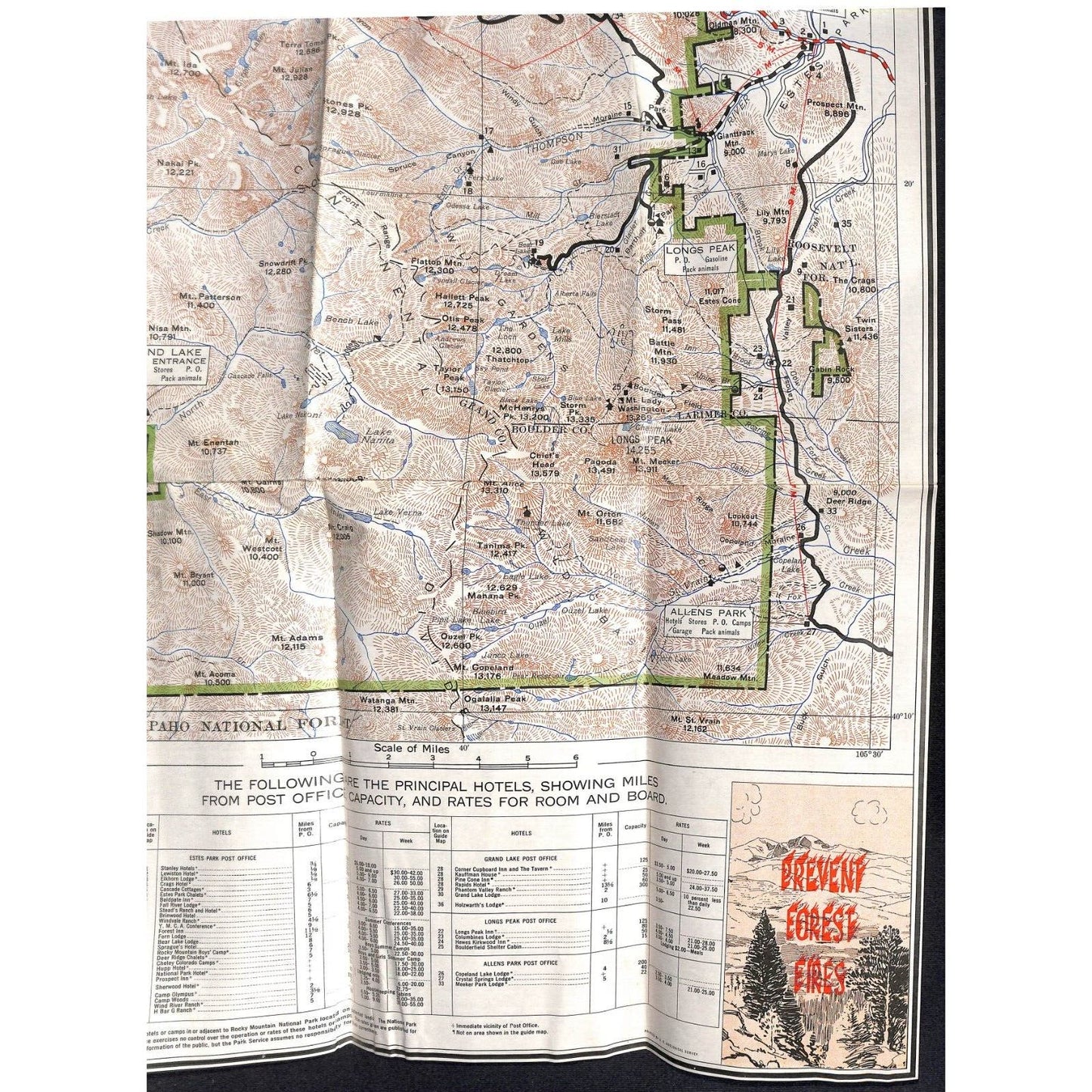 National Park Service "Motorists Guide Rocky Mountain National Park 1937" Scarce